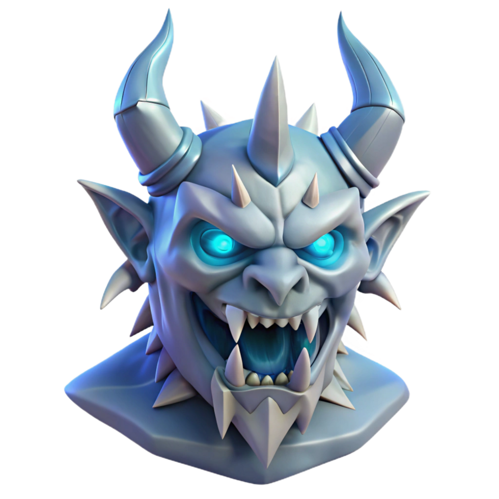 Ice Demon 3D Render png