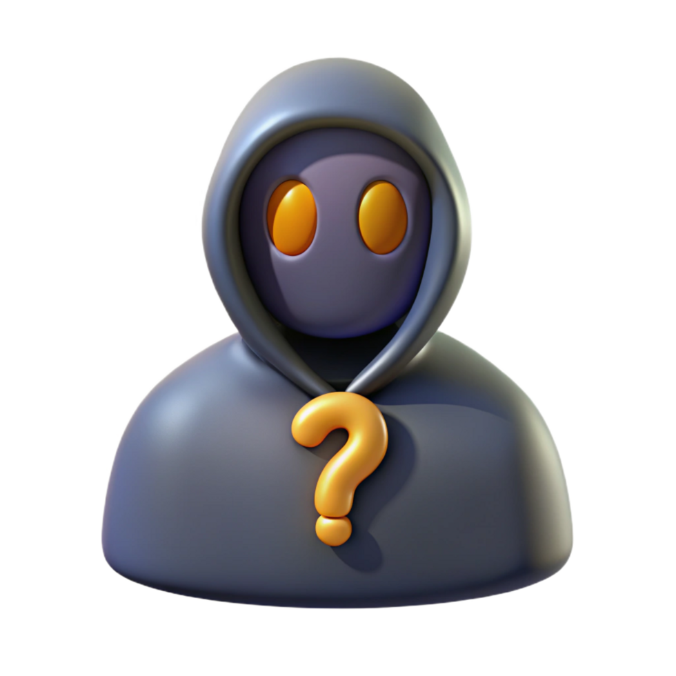 Mysterious 3D Render of Hooded Figure png
