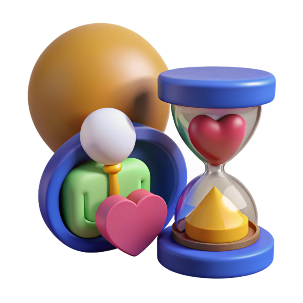 3D Render Love Time Abstract Background png