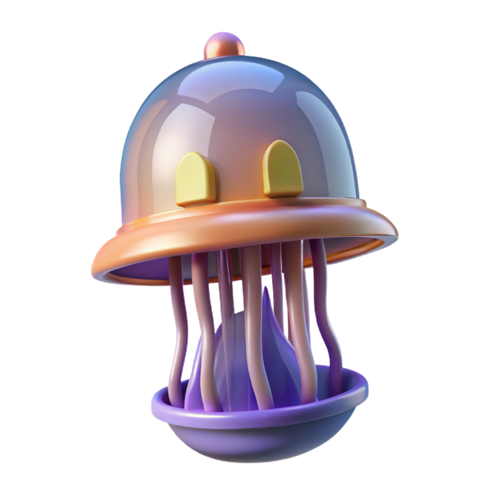 3D Render Jellyfish Under Dome png