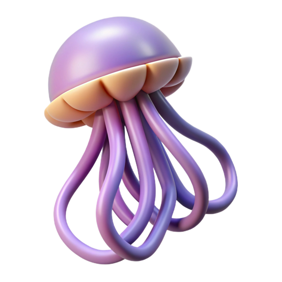 Purple Jellyfish 3D Render png
