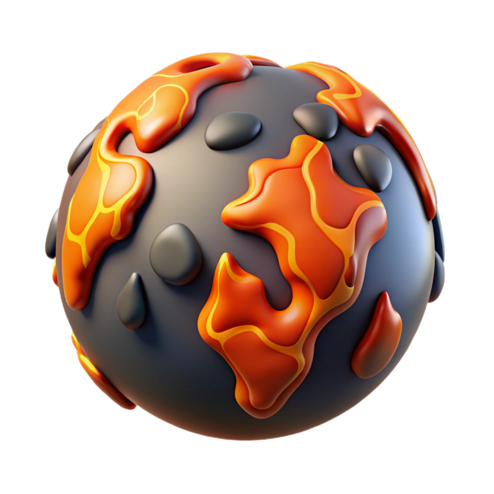 3D Lava Planet Illustration png