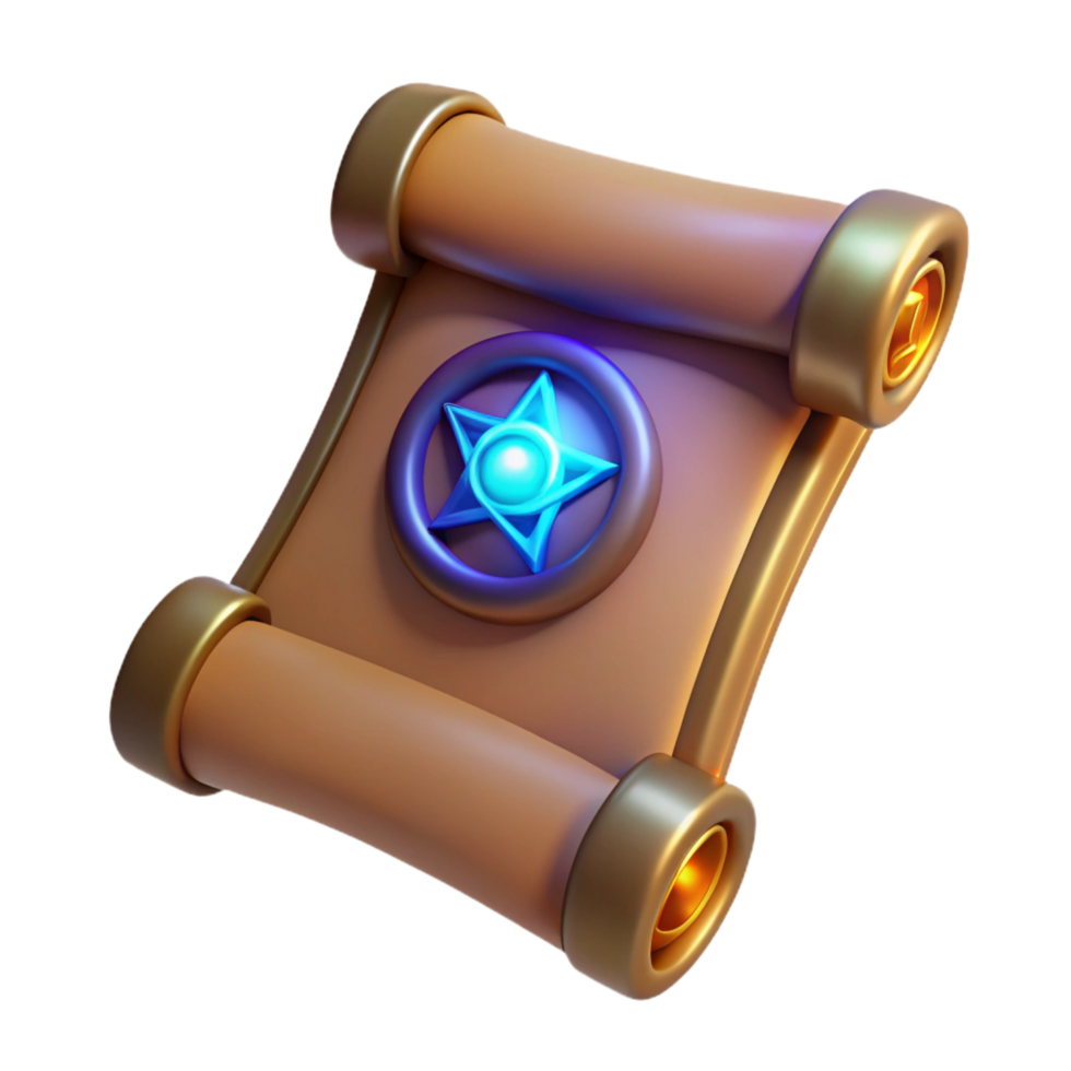 3D Scroll Icon Fantasy Game Asset png