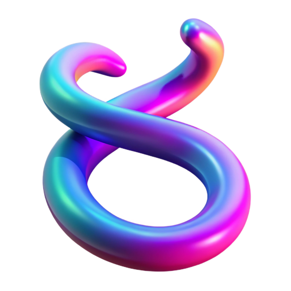 Abstract 3D Render of a Twisted Colorful Shape png