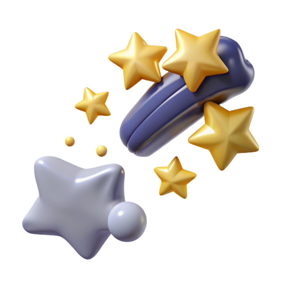 3D Render Purple Comet Stars Abstract Background png