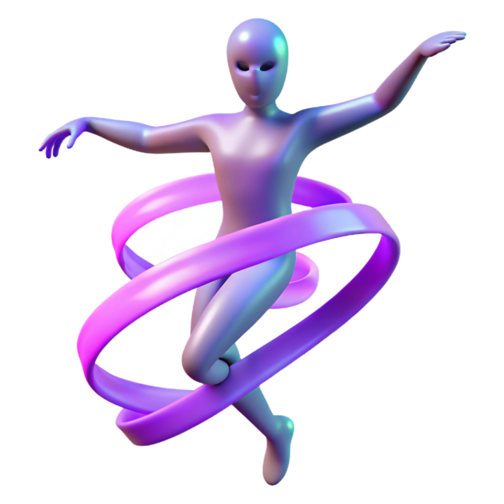 3D Abstract Figure Dance png