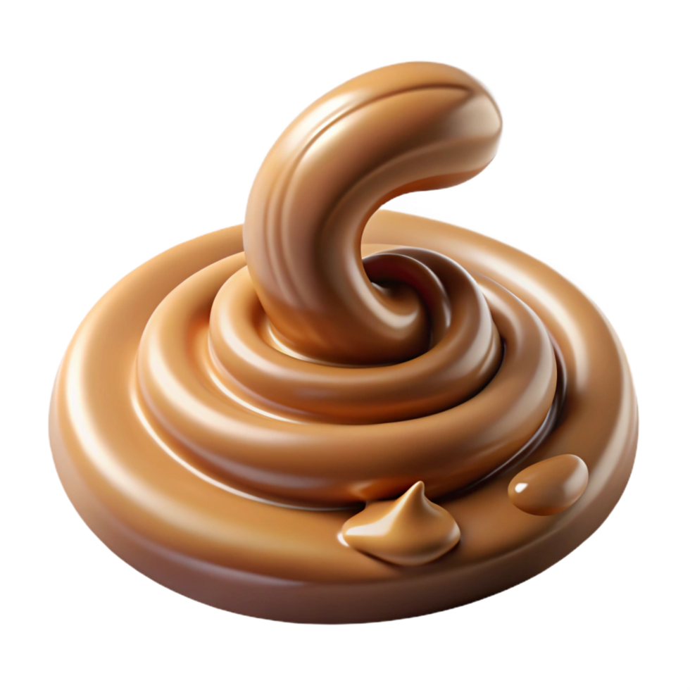 Swirling Caramel 3D Illustration png