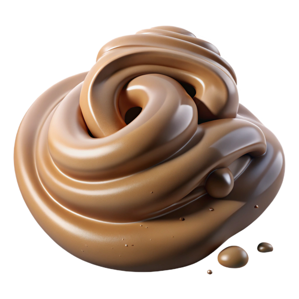 Swirling Brown Cream 3D Render png