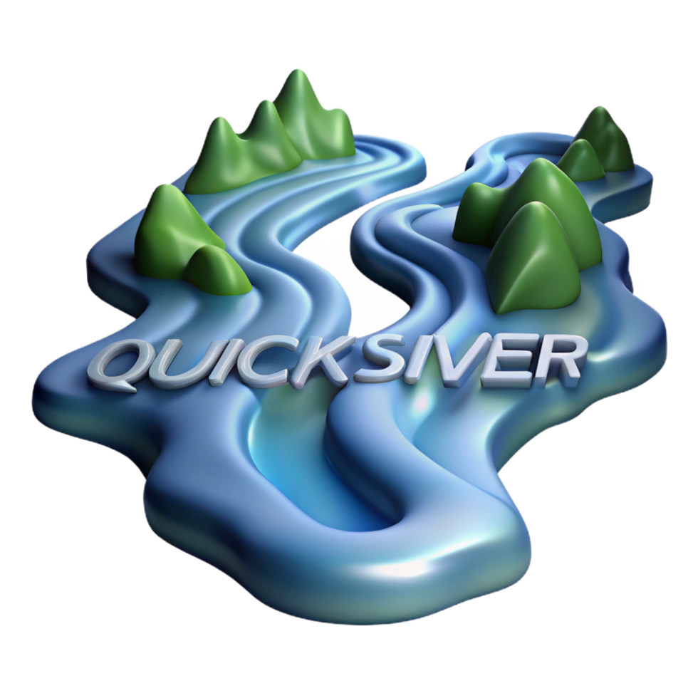 3D Abstract Quicksilver River Illustration png