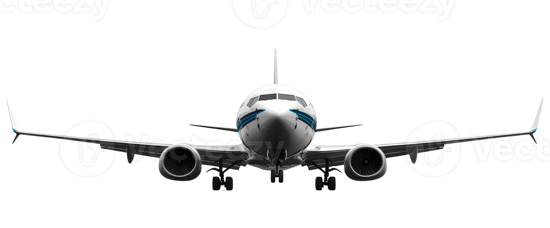 Realistic Passenger Aircraft on Transparent Background png