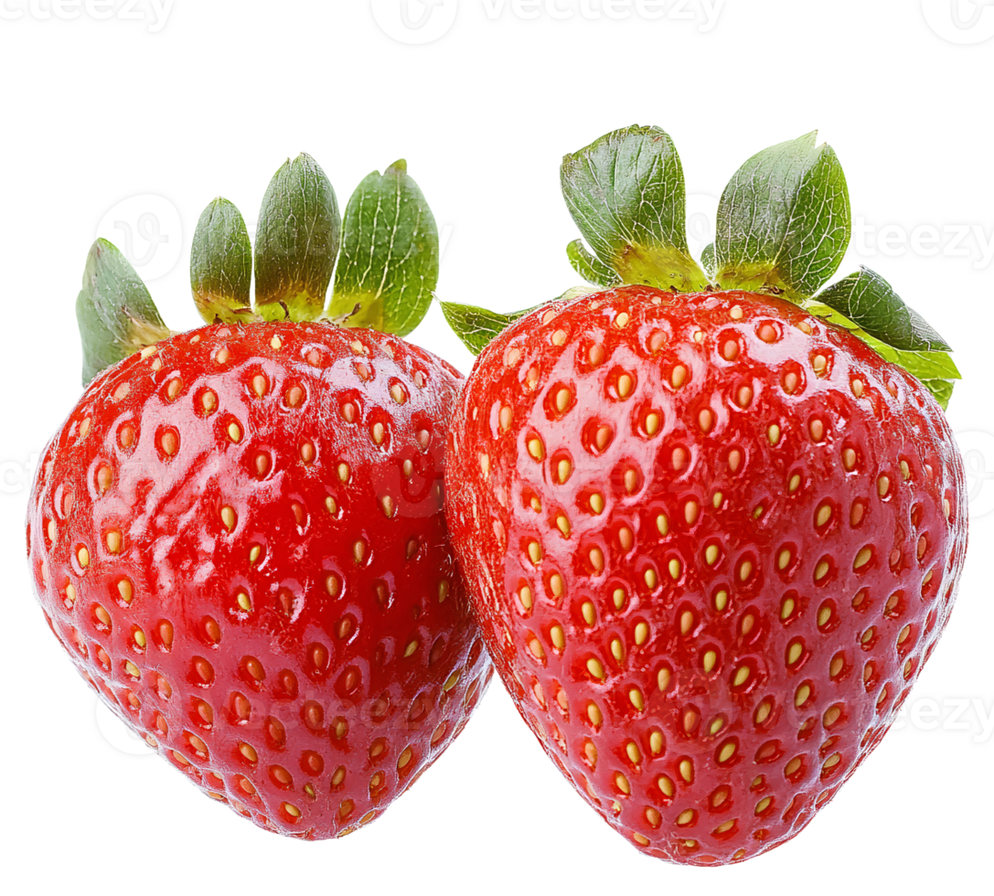 Red Strawberries Isolated on transparent background png