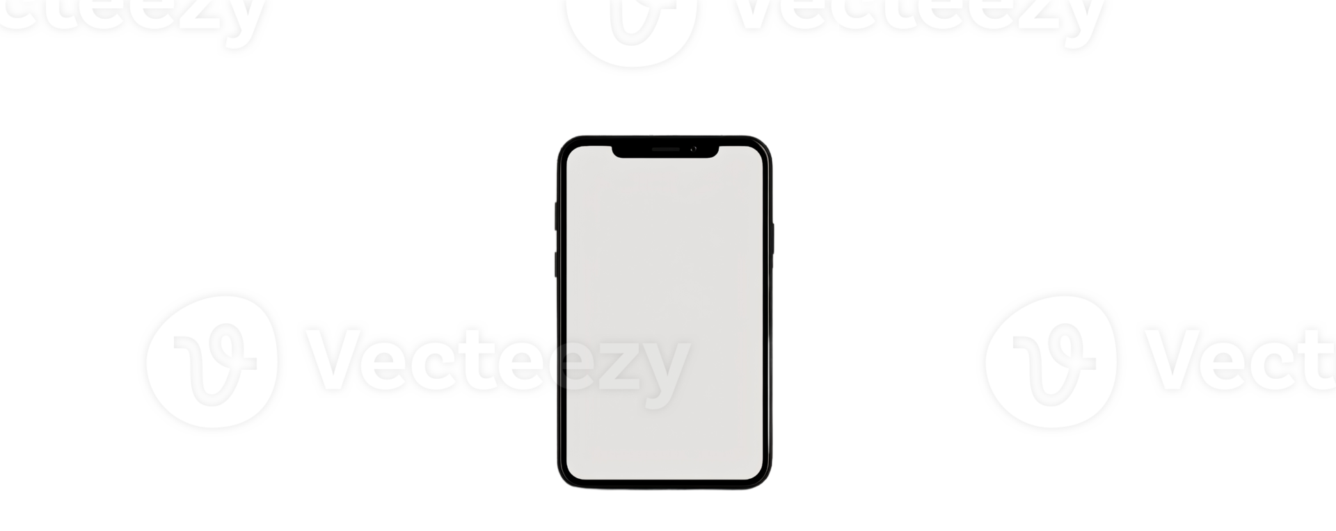Smartphone mockup with blank screen on transparent background png