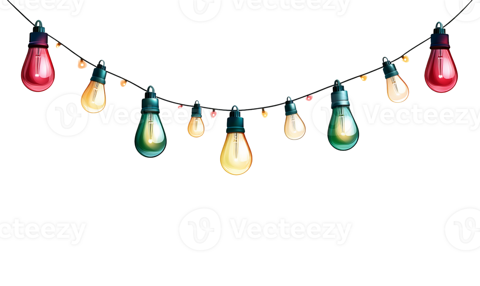 Decorative LED String Lights on Transparent Background png