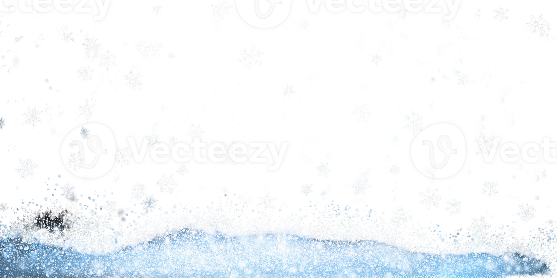 Snowflakes falling on transparent background png