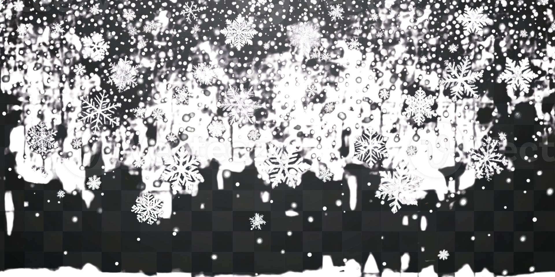 Falling snowflakes on transparent background winter design element png