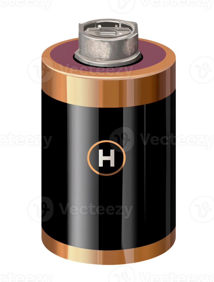 Battery with letter h on transparent background, isolated png