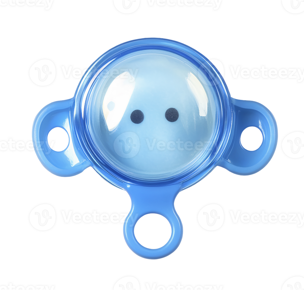 Blue baby pacifier on transparent background png