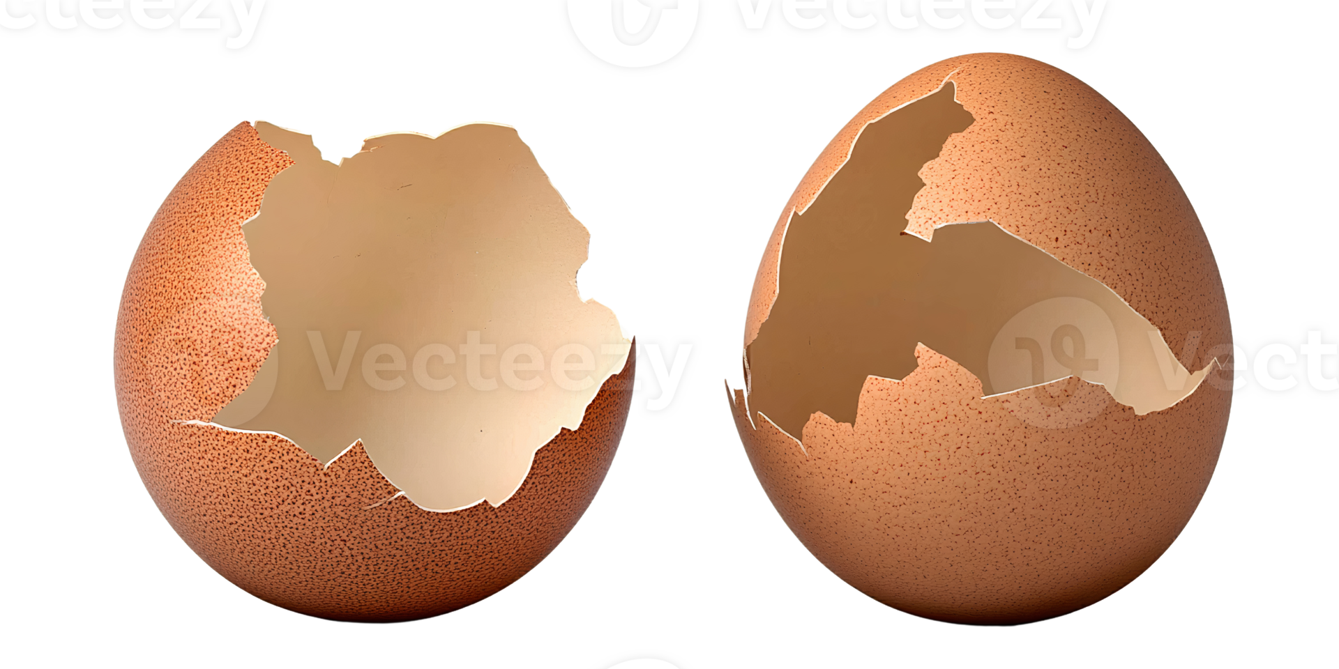 Broken eggshell, cracked egg texture, on transparent background png