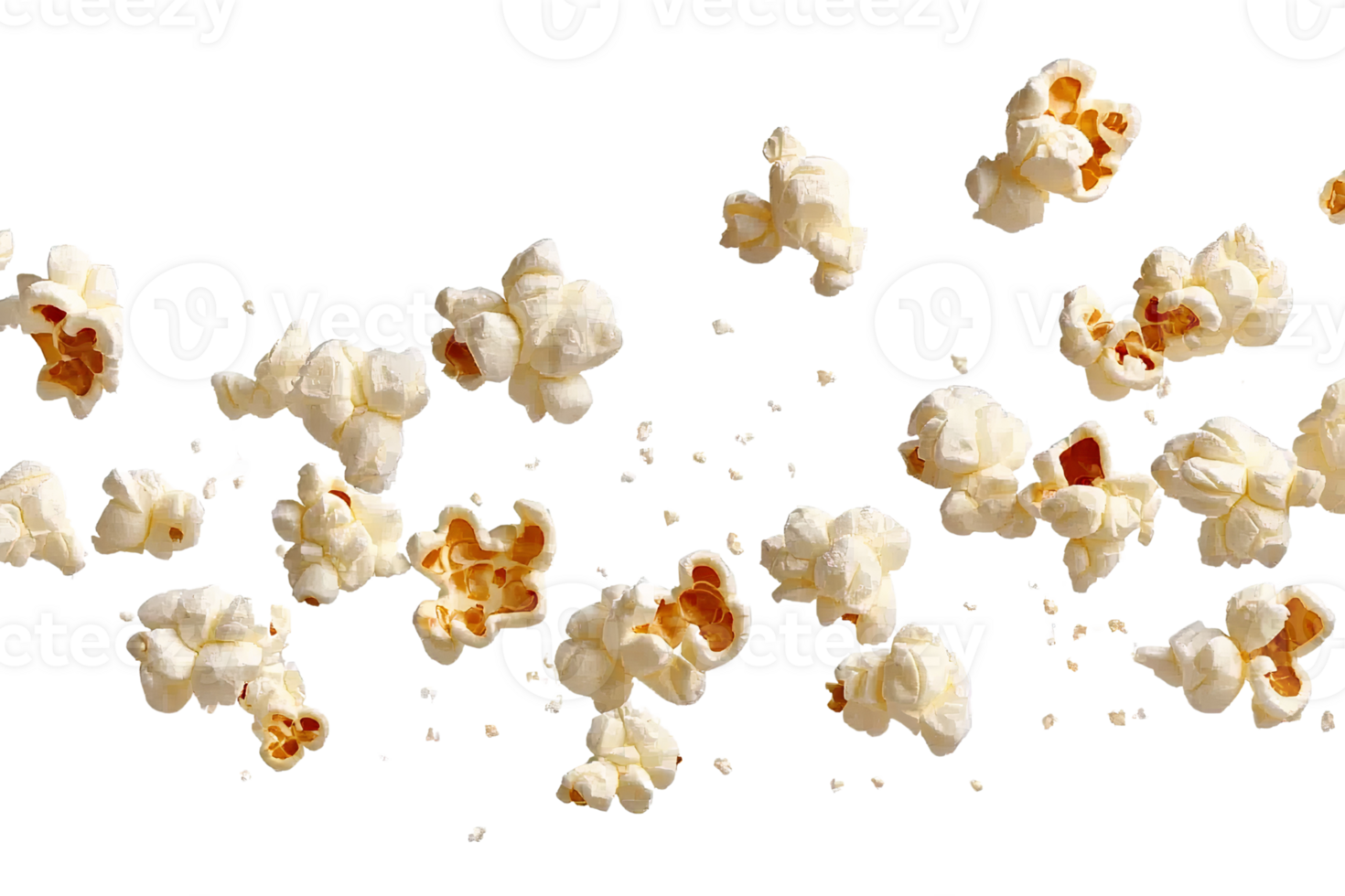 Dynamic Popcorn Burst on Transparent Background png