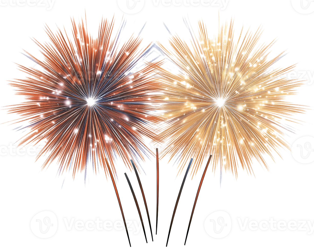 Fireworks display on transparent background png