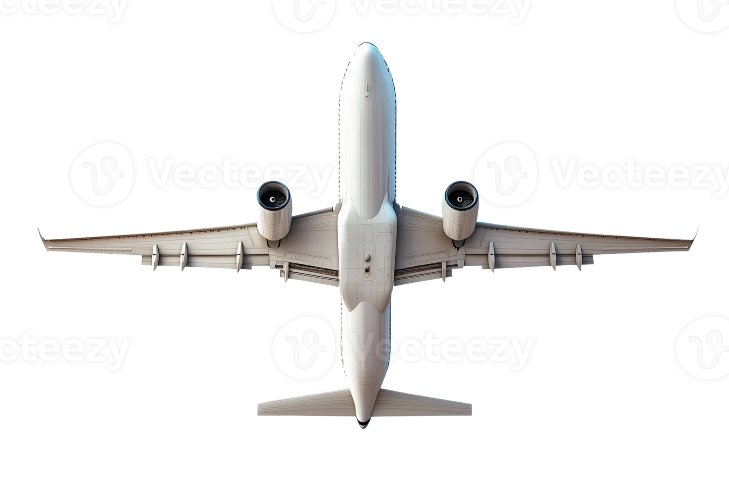 Airplane overhead view isolated on Transparent Background png