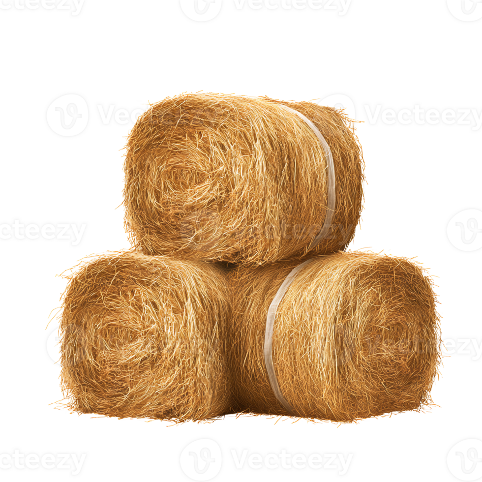 Hay bales stack on transparent background png