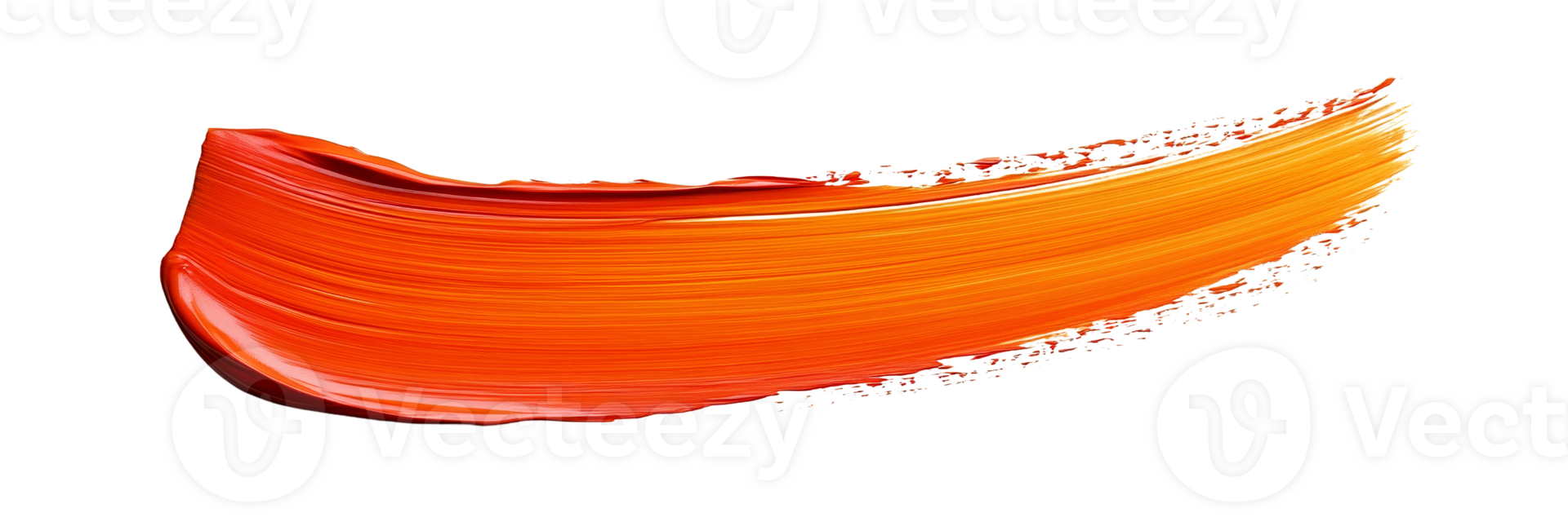 Textured Orange Paint Swipe on Transparent Background png