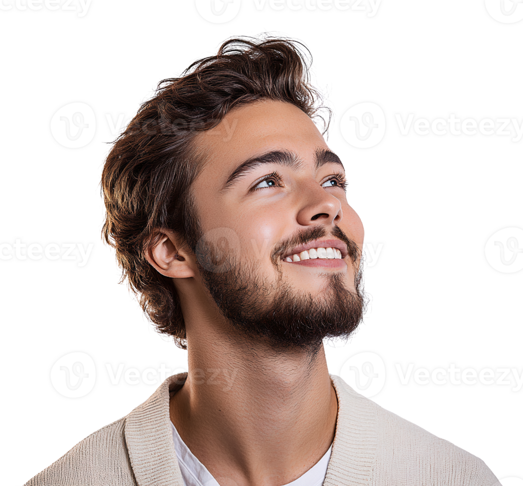 Smiling man with brown hair on transparent background png