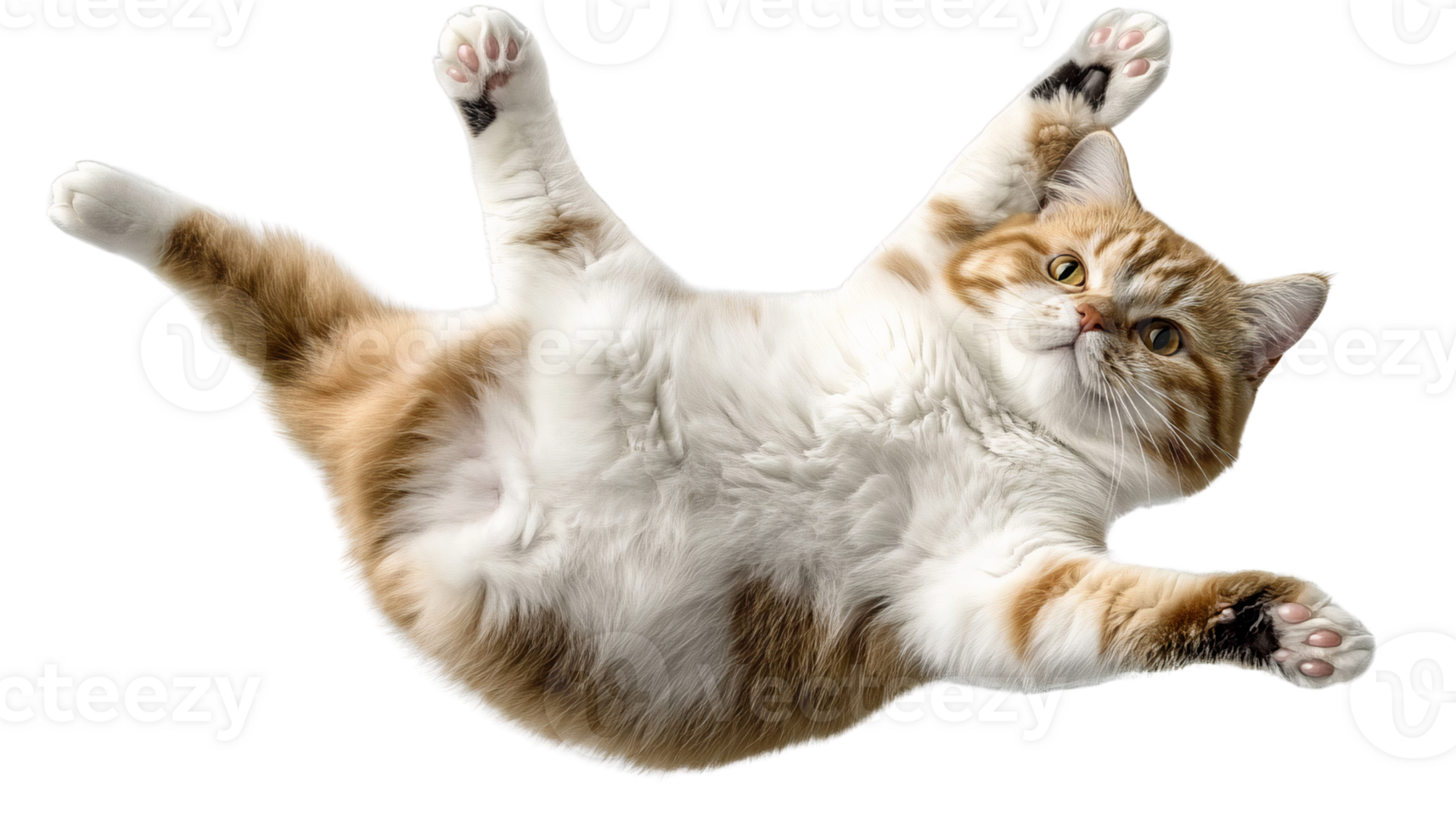 Fluffy tabby cat on transparent background png