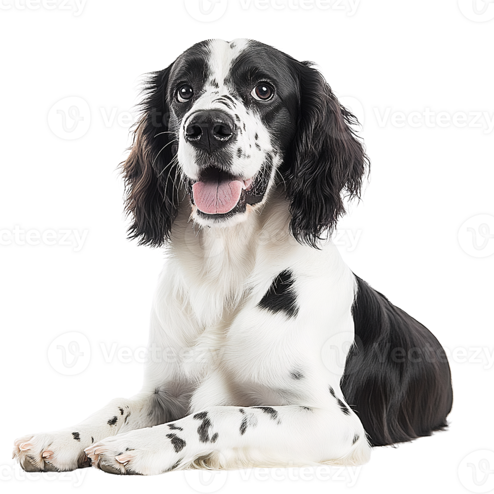 Playful Spotted Cocker Spaniel Standing with Cute Expression on transparent background png