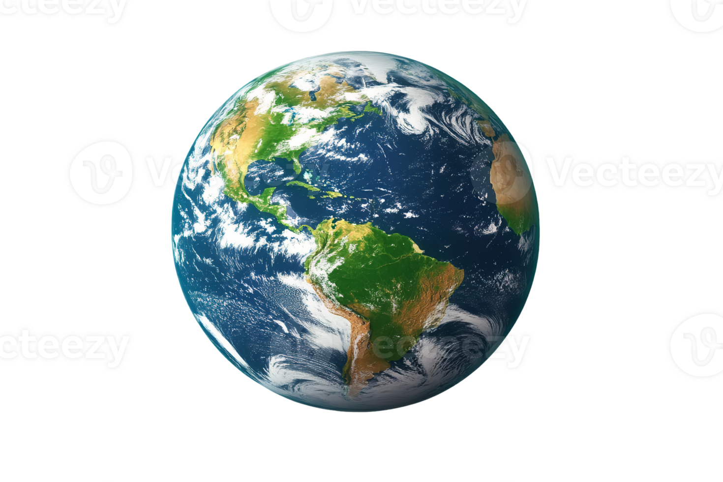 Earth globe on transparent background detailed view png