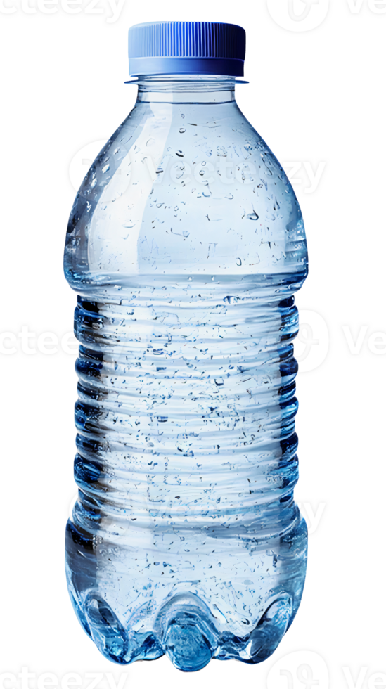 Water bottle with condensation on transparent background png