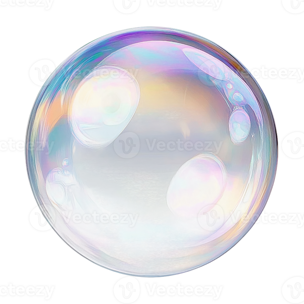 Delicate Soap Bubble with Inner Spheres and Glossy Surface png
