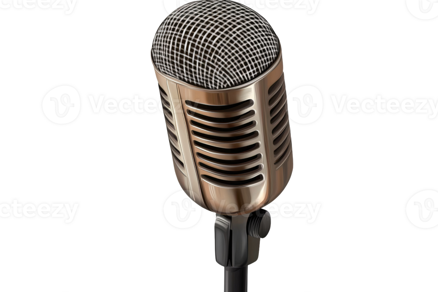 Retro microphone on transparent background png