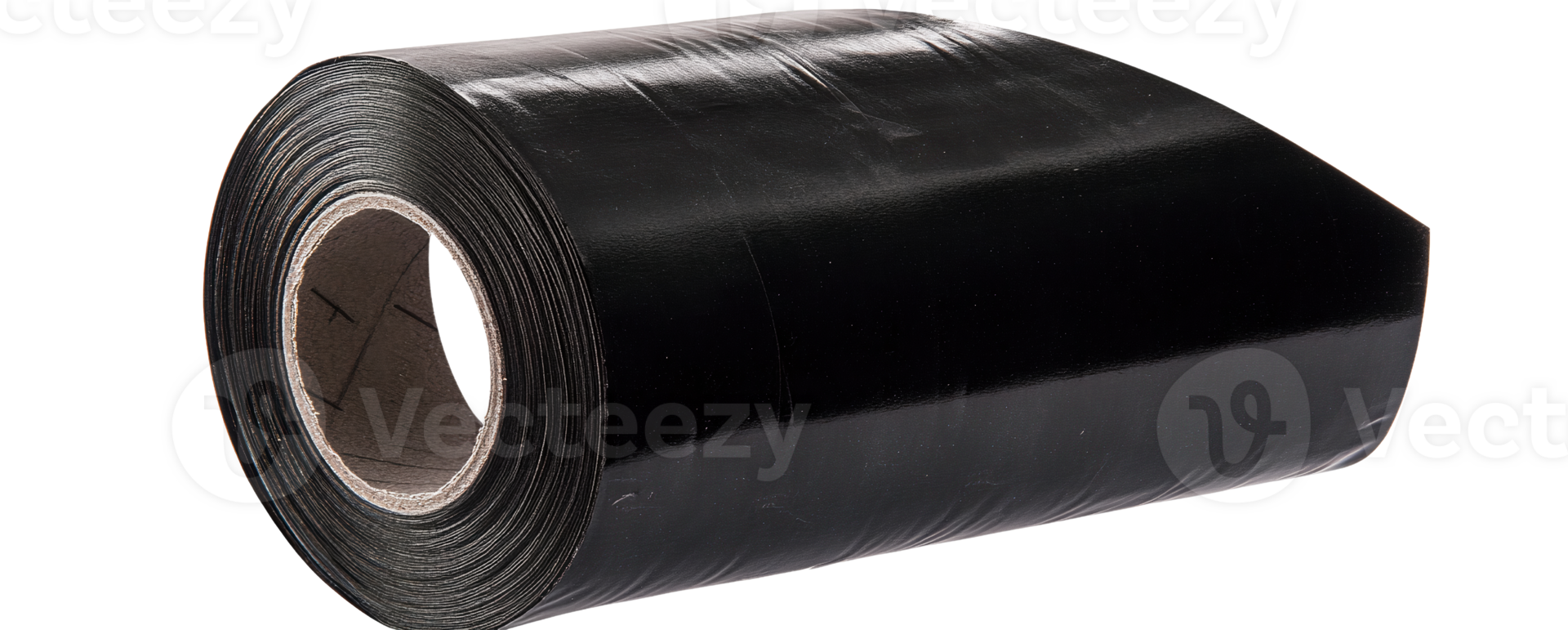 Black plastic roll on transparent background png