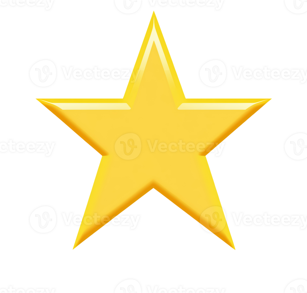 Golden star shape on transparent background png