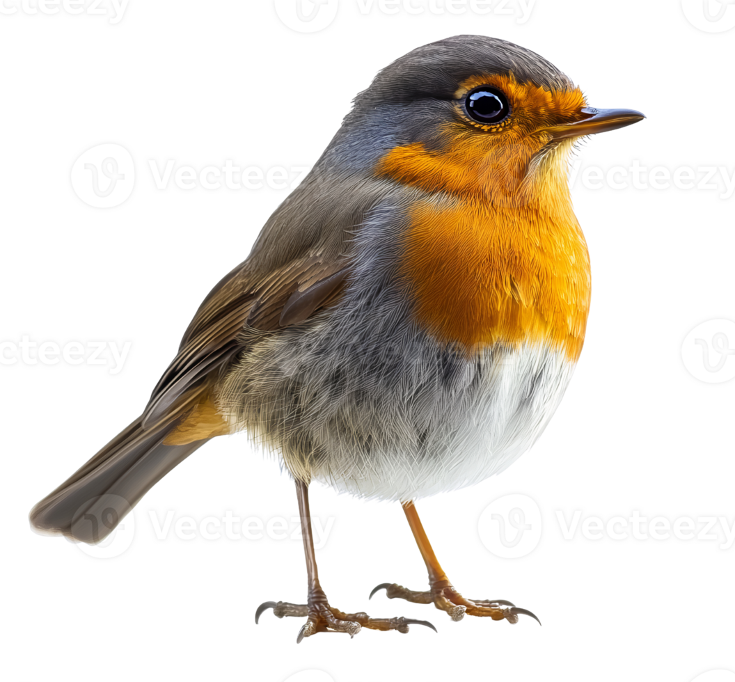 Beautiful European Robin Songbird with Bright Plumage png