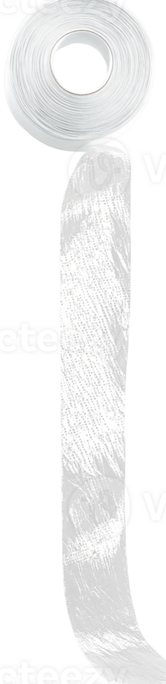 White rolled fabric ribbon isolated on transparent background png