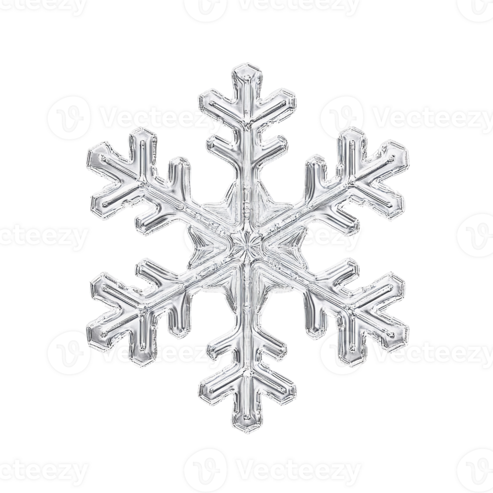 Silver snowflake on transparent background png