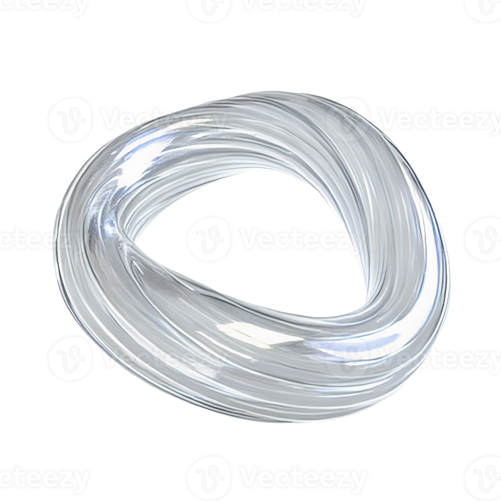 Abstract glass torus shape on transparent background png