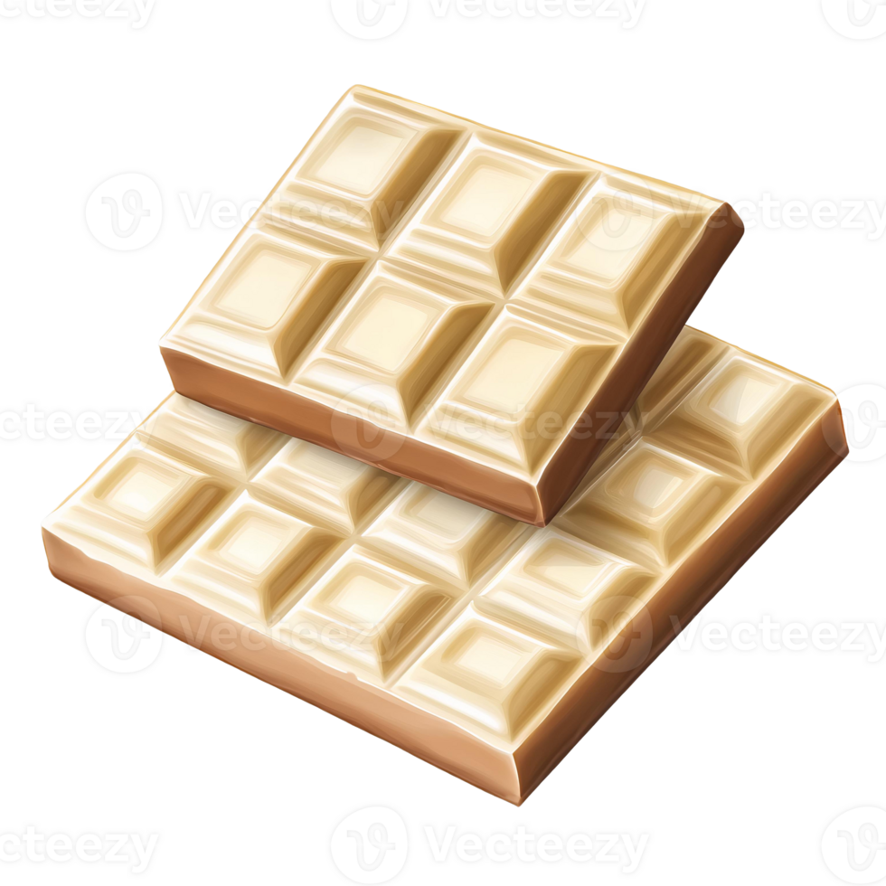 White chocolate bar stack, creamy sweet treat, isolated on black png
