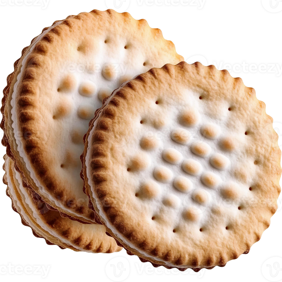 Cream crackers stack isolated on white background png