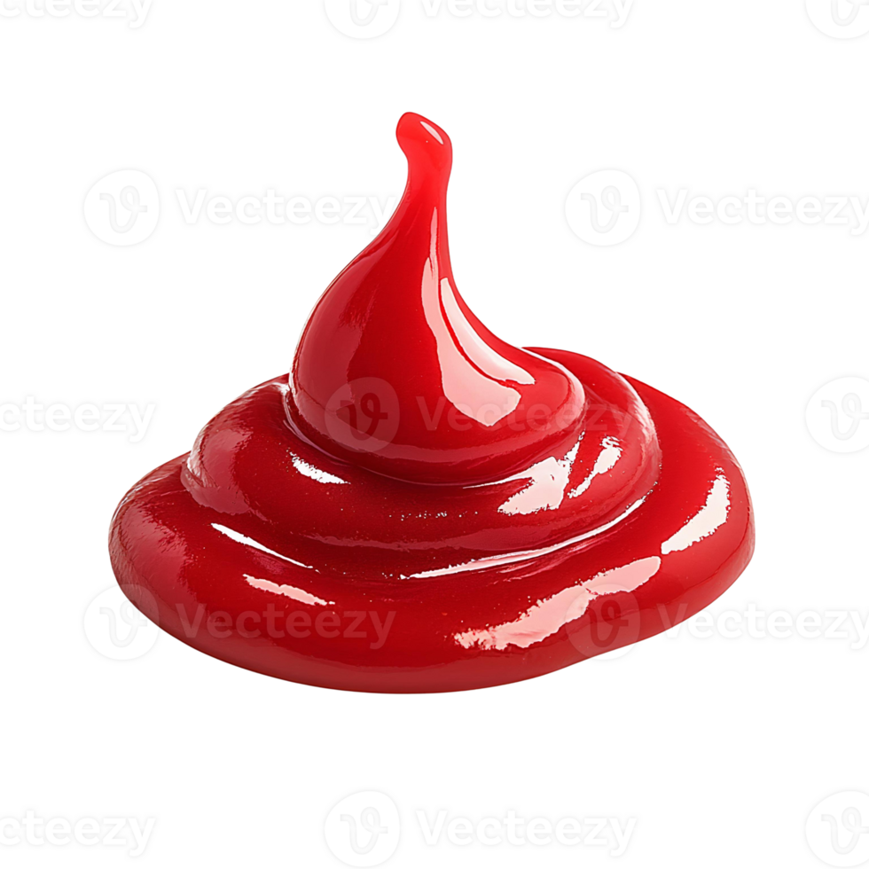 Red sauce swirl on transparent background png