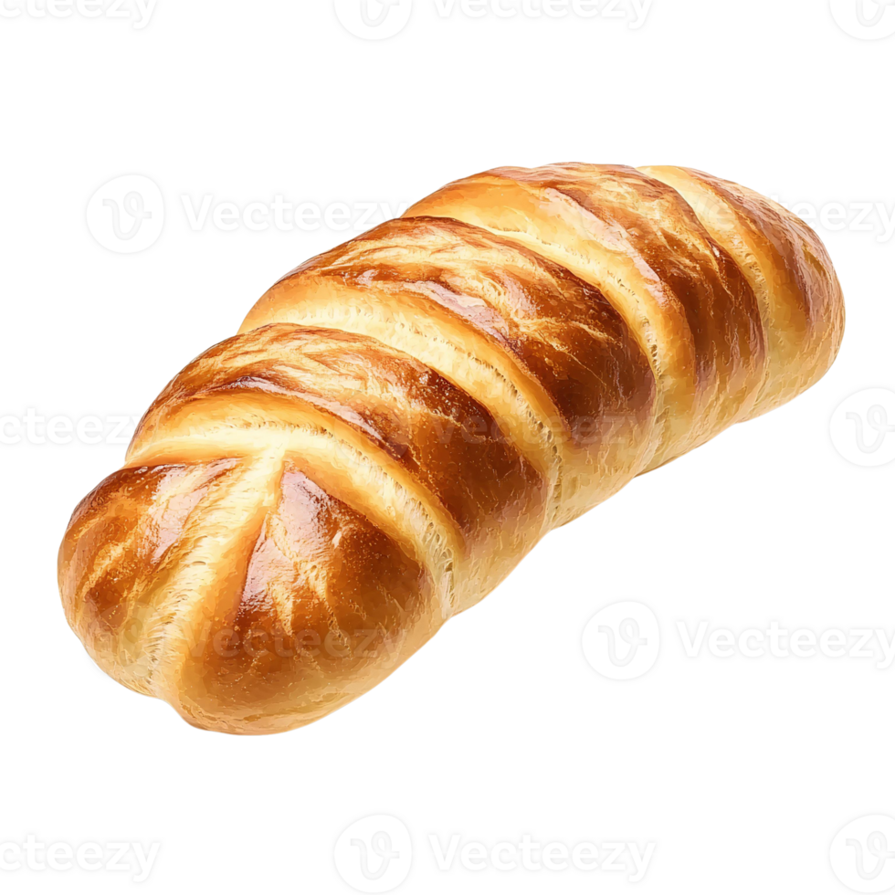 Golden brown crusty bread loaf on transparent background png