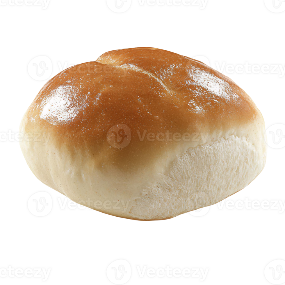 Golden brown bread roll on transparent background png