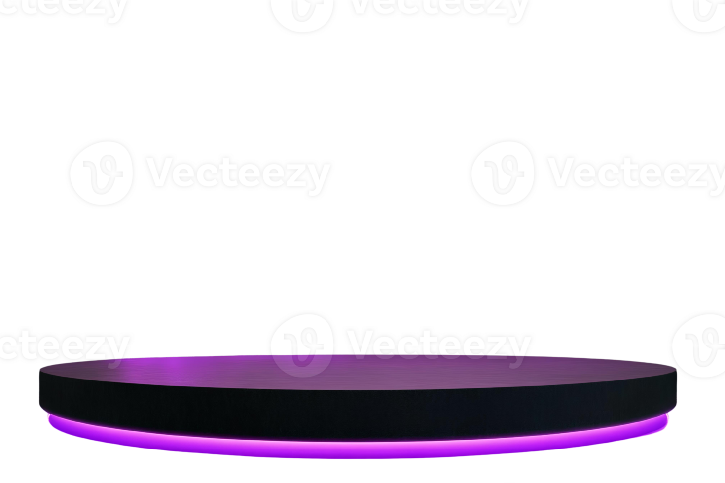 Purple neon round stage on transparent background png