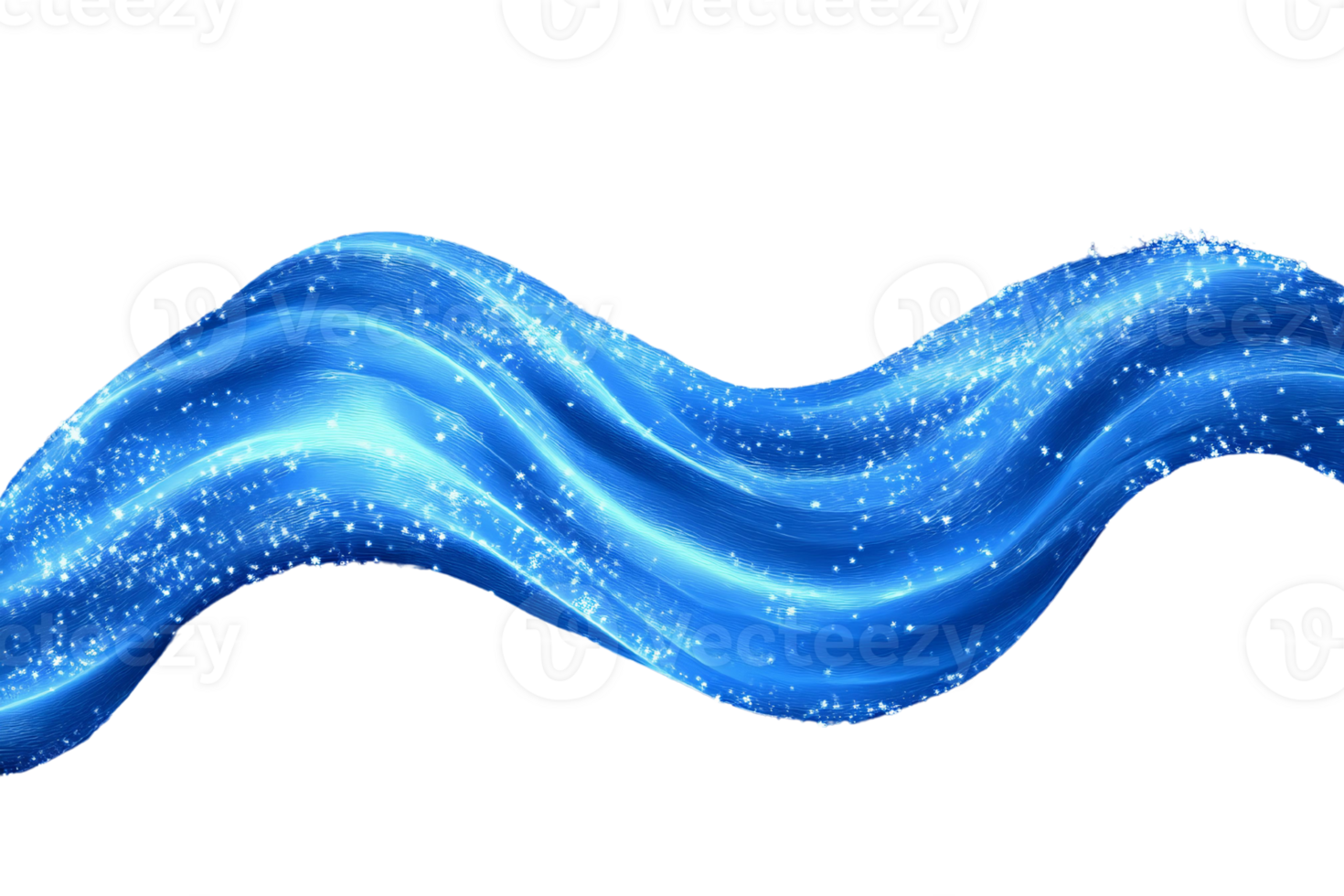 Blue sparkling wave abstract background png