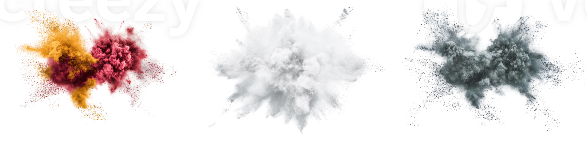 Abstract ink explosions on transparent background png