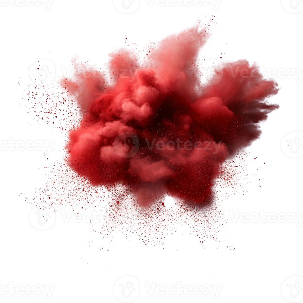 Dynamic Red Color Splash Effect in High Resolution png