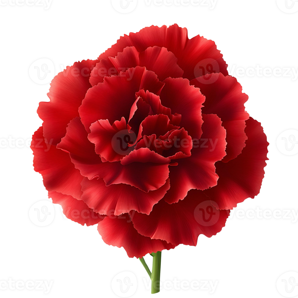 Vibrant Red Carnation Bloom Isolated png